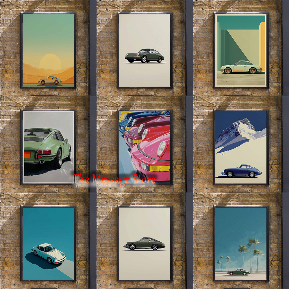 Luxury Lifestyle Cars - Vintage Sports Car Minimalist Classic Green