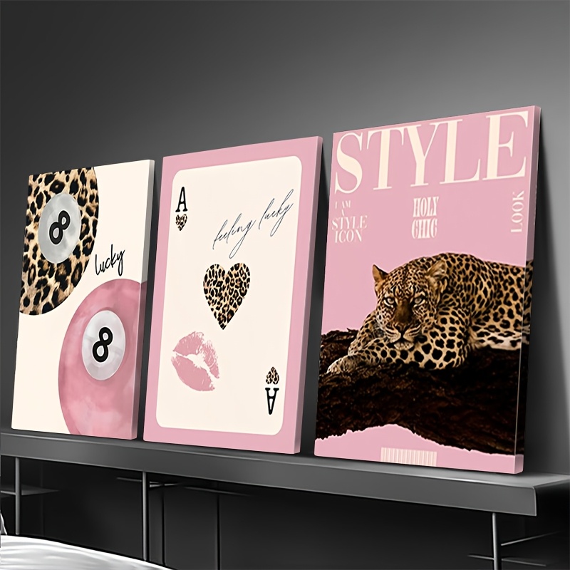 3pcs Leopard Cheetah Canvas Wa - Luxury Lifestyle Items ulasan dan harga